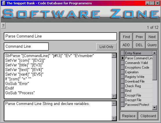The Snippet Bank Screenshot